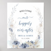 Boho Chic Beach Kustbruiloft Welkom Poster (Voorkant)