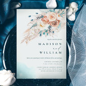 Boho Chic Beach Waterverf bruiloft Kaart