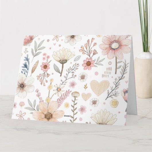 Boho Chic bedankkaart Kaart (Achterkant)