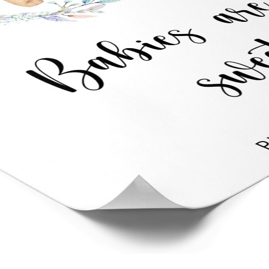 Boho chic beer baby's zijn zoet poster (Hoek)