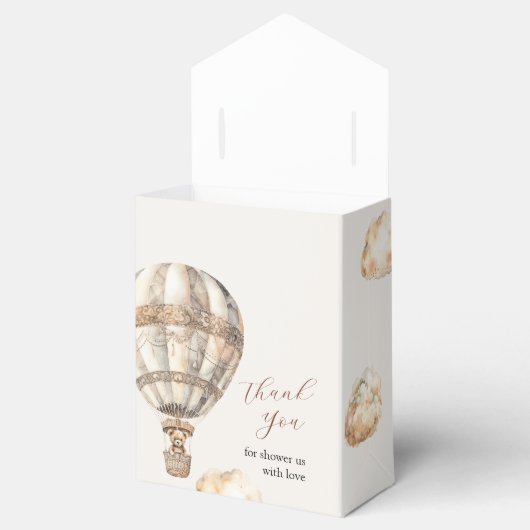 Boho Chic Beer Luchtballon Baby shower Favor Box Bedankdoosjes (Geopend)