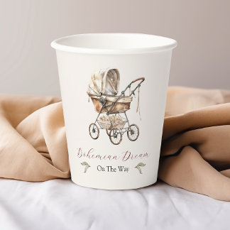 Boho Chic Beer Luchtballon Baby shower Papieren be Bekers