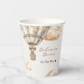 Boho Chic Beer Luchtballon Baby shower Papieren be Papieren Bekers (Voorkant)