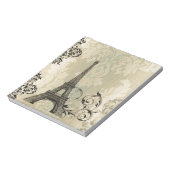 Boho Chic beige Damask Paris Eiffel Tower Notitieblok (Linkerzijde)