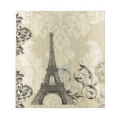 Boho Chic beige Damask Paris Eiffel Tower Notitieblok (Voorkant)