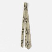 Boho Chic beige Damask Paris Eiffel Tower Stropdas (Achterkant)