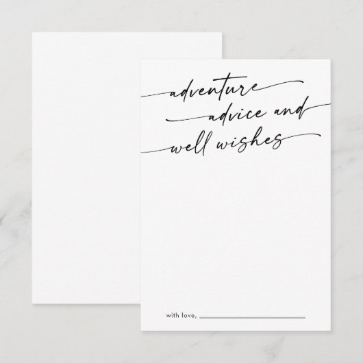 Boho Chic Black and White Wedding Adventure Advieskaart (Voorkant / Achterkant)