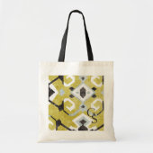 Boho chic black and yellow ikat tribal patroon tote bag (Voorkant)