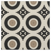 Boho Chic Black & Beige Geometric Pattern Stof (Swatch)