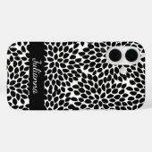 Boho Chic Black en White Abstract Floral Pattern Case-Mate iPhone Case (Achterkant (horizontaal))