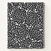 Boho Chic Black en White Abstract Floral Pattern Notitieboek (Achterkant)