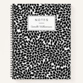 Boho Chic Black en White Abstract Floral Pattern Notitieboek (Voorkant)
