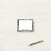 Boho Chic Black en White Modern Floral Mandala Post-it® Notes (Op bureau)