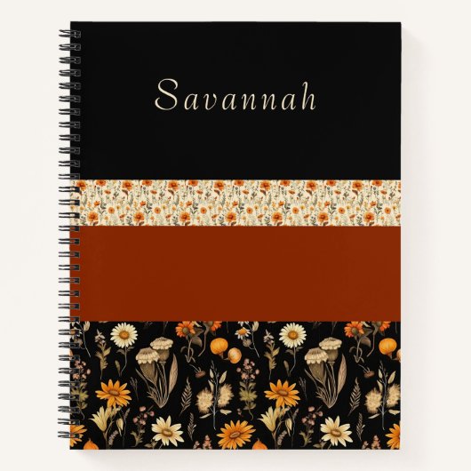 Boho-Chic Black & Rust Bullet Journal Notitieboek (Voorkant)