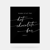 Boho Chic Black Wedding Hot Chocolate Bar Acryl Bord (Voorkant)