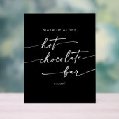 Boho Chic Black Wedding Hot Chocolate Bar Acryl Bord (Neutraal)