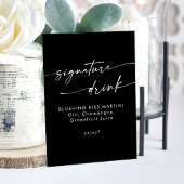 Boho Chic Black Wedding Signature Drink Acryl Bord