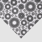 Boho Chic Black White Folk Flowers and Starburst Tissuepapier (Detail)