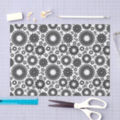 Boho Chic Black White Folk Flowers and Starburst Tissuepapier (Craft)