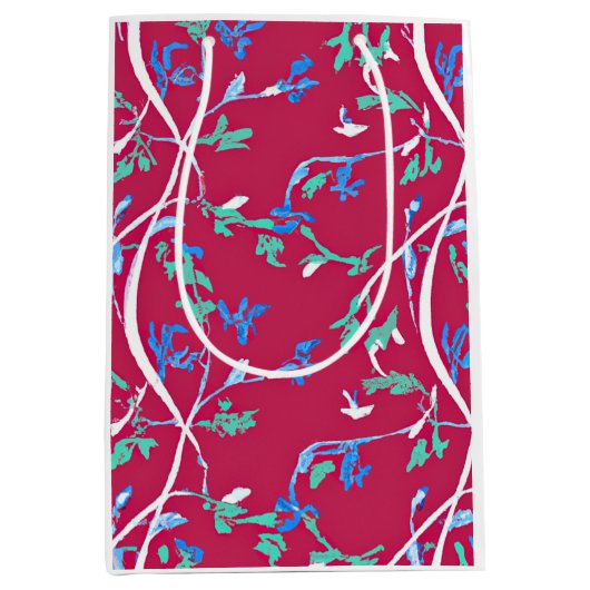 Boho Chic Blad Patroon Medium Cadeauzakje (Voorkant)