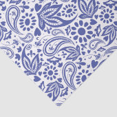 Boho Chic Blauw Wit Paisley Patroon Tissuepapier (Detail)