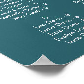 Boho Chic Blauwgroen Blauw Afbeelding Zitkaart Poster (Hoek)