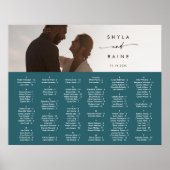 Boho Chic Blauwgroen Blauw Afbeelding Zitkaart Poster (Voorkant)