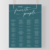 Boho Chic Blauwgroen Blauw Afdrukbare Zitkaart Poster