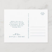 Boho chic Blauwgroen blauw bruiloft foto dank u Briefkaart (Achterkant)