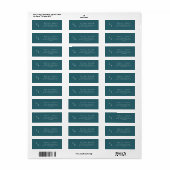 Boho Chic Blauwgroen Blauw Monogram Adresetiketten Etiket (Full Sheet)