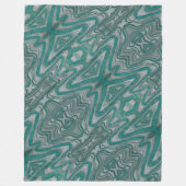 Boho Chic Blauwgroen en grijs Abstract Patroon Fleece Deken (Voorkant)