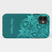 Boho Chic Blauwgroen en Turquoise Mandala Case-Mate iPhone Case (Achterkant (horizontaal))
