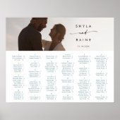 Boho Chic Blauwgroen en wit Afbeelding Zitkaart Poster (Voorkant)