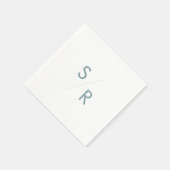 Boho Chic Blauwgroen en wit monogram servetten (Hoek)