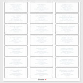 Boho Chic Blauwgroen en witte gast Adresetiketten Sticker (Vel)