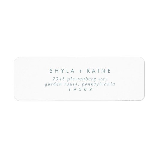 Boho Chic Blauwgroen en witte retouradreslabels Etiket (Voorkant)