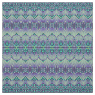 Boho Chic Blauwgroen Paars Pattern Stof