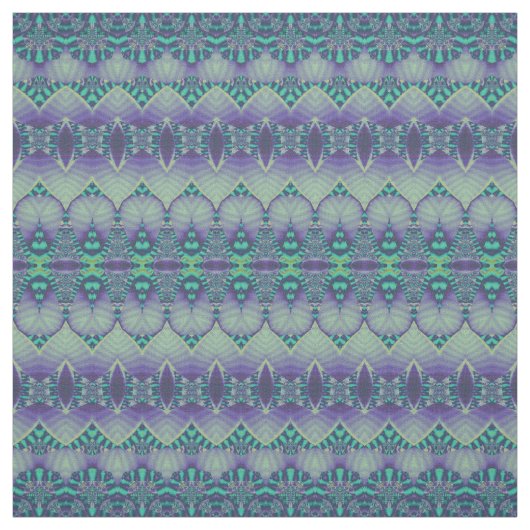Boho Chic Blauwgroen Paars Pattern Stof (Swatch)