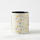 Boho Chic Bloem Monogrammok - Harper Tweekleurige Koffiemok (Center)