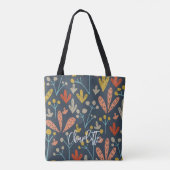 Boho Chic bloemblaadjespatroon Monogram Tote Bag (Achterkant)