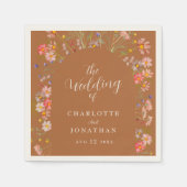 Boho Chic Bloemboog Herfst Bruiloft Servet (Voorkant)