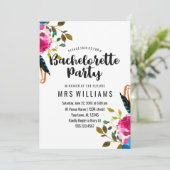Boho Chic Bloemen Bachelorette Party Uitnodiging (Staand voorkant)