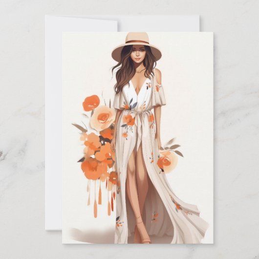 Boho Chic Bloemen Briefkaart (Voorkant)