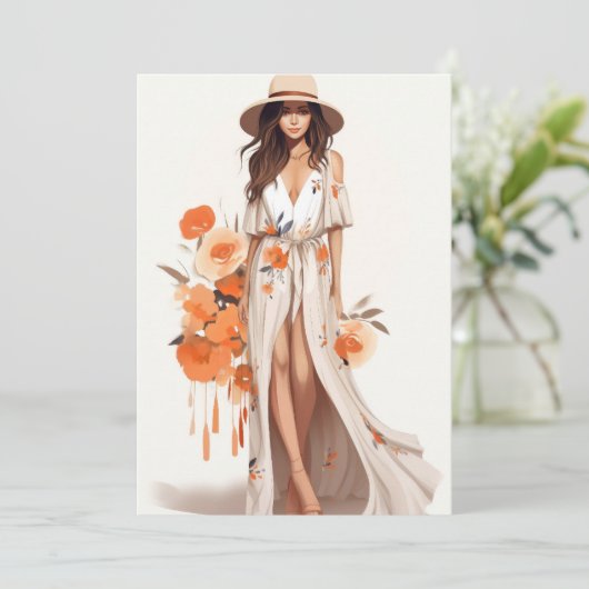 Boho Chic Bloemen Briefkaart (Staand voorkant)
