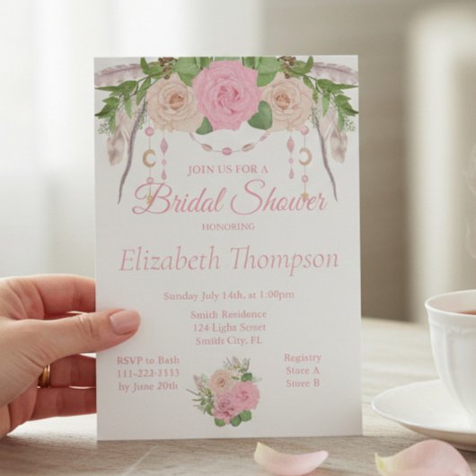 Boho Chic Bloemen Bruidsmeisjes Uitnodiging