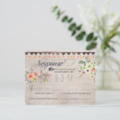Boho Chic Bloemen Bruiloft RSVP Kaart (Staand voorkant)