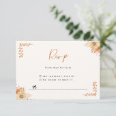 Boho Chic Bloemen Bruiloft RSVP Kaart (Staand voorkant)