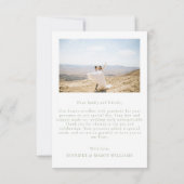 Boho Chic Bloemen Groen Bruiloft Foto Bedankkaart (Achterkant)