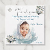 Boho Chic Bloemen Meisjes Doop Bedankjes Labels (Voorkant)