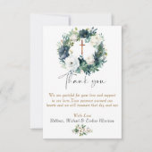 Boho Chic Bloemen Meisjes Doop Bedankkaart (Voorkant)